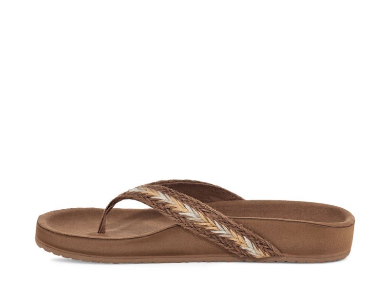 Sanuk She Loungy Hemp Women's Sandals Beige | Canada 140EBC